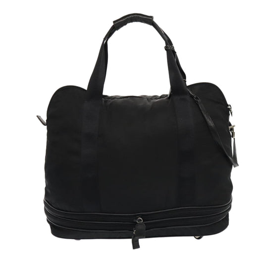Luxury Prada Boston Bag Nylon Black Silver  bs18026