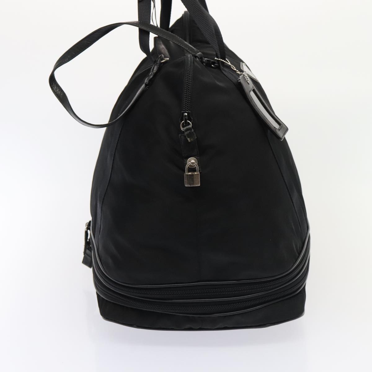Luxury Prada Boston Bag Nylon Black Silver  bs18026