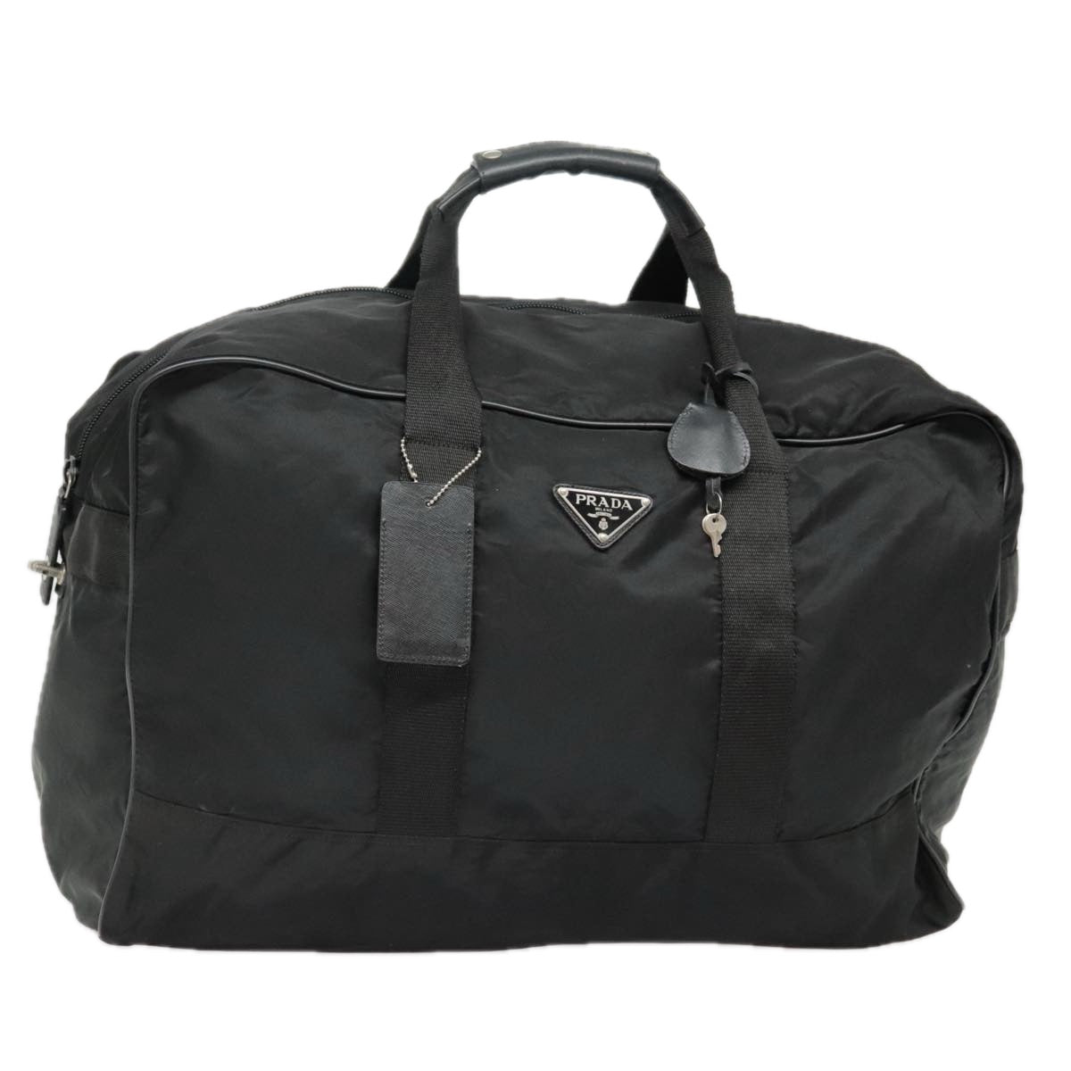Luxury Prada Boston Bag Nylon Black Silver  bs18030
