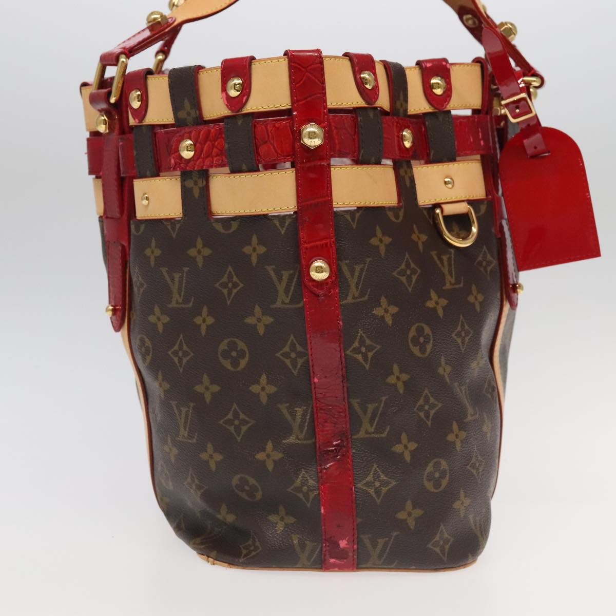 LOUIS VUITTON Monogram Ruby Salina MM Tote Bag Red M95611 LV bs18075