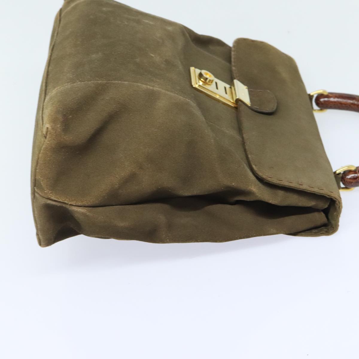 Luxury Prada Hand Bag Suede Khaki  bs18211