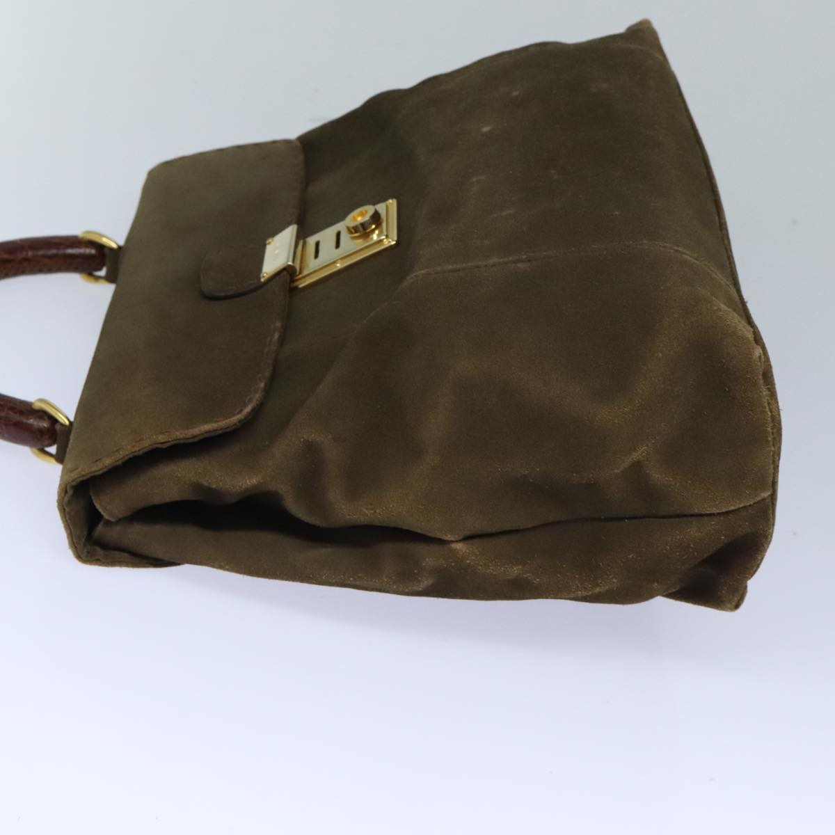 Luxury Prada Hand Bag Suede Khaki  bs18211