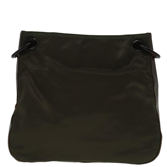 Luxury Prada Shoulder Bag Nylon Plastic Khaki  bs18500