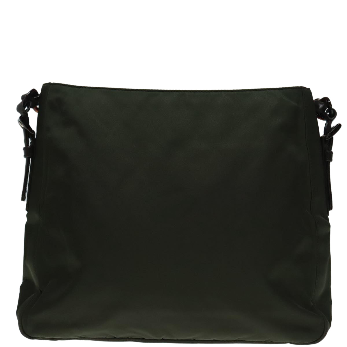 Luxury Prada Shoulder Bag Nylon Plastic Leather Khaki Brown Silver  bs18502