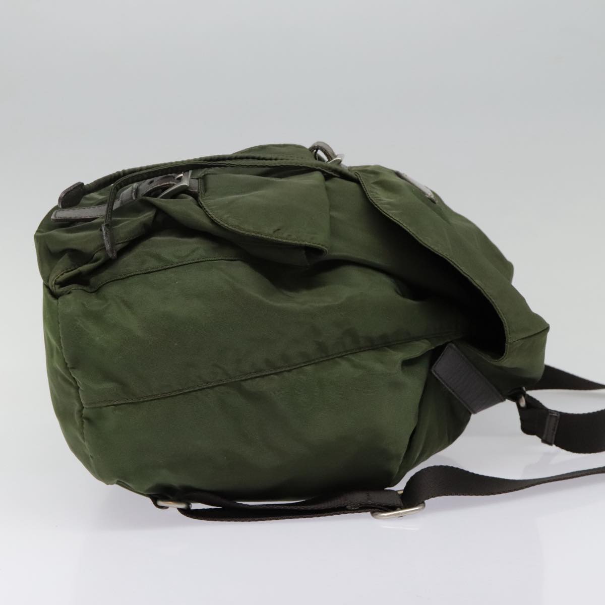 Luxury Prada Backpack Nylon Khaki Silver  bs18503