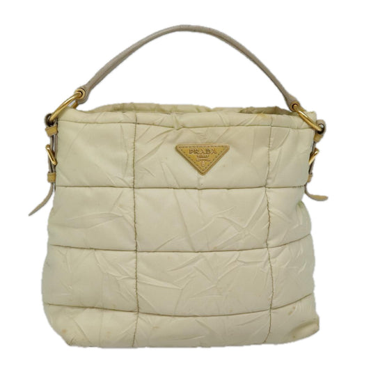 Luxury Prada Hand Bag Nylon Beige Gold  bs18507