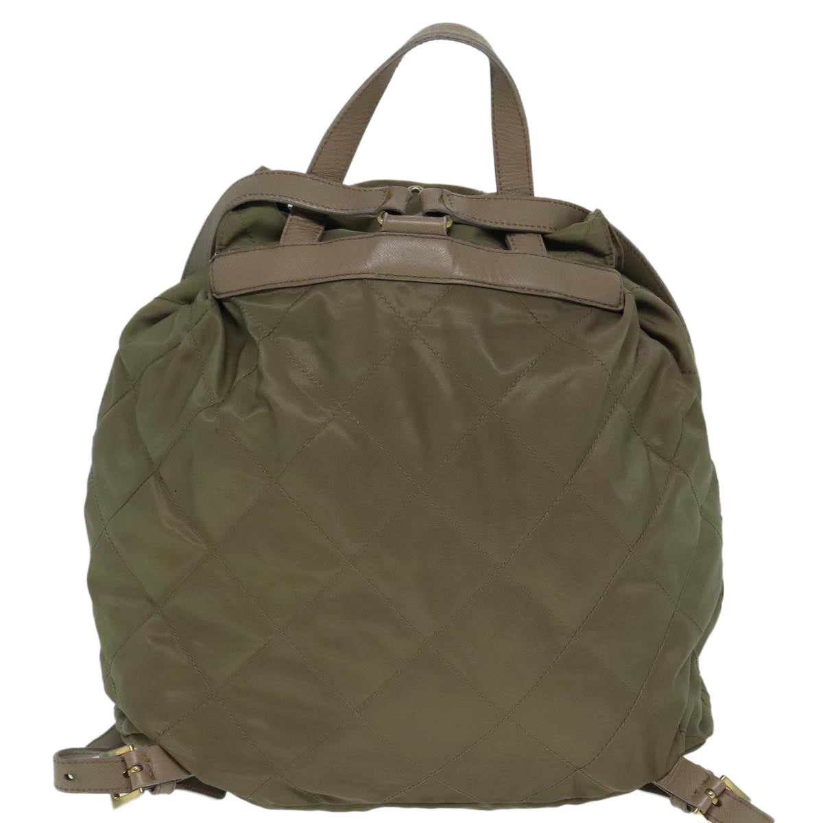 Luxury Prada Backpack Nylon Beige Gold  bs18579