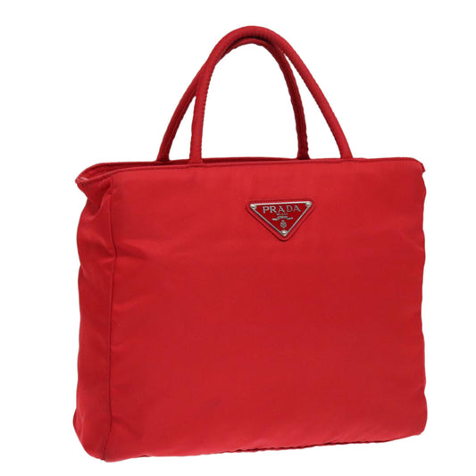 Luxury Prada Hand Bag Nylon Red Silver  bs18600