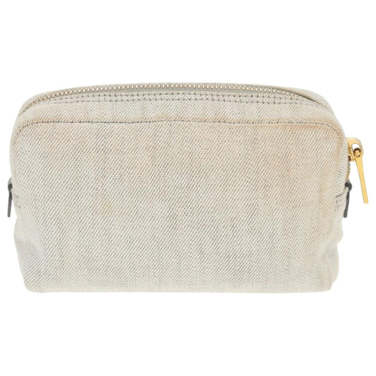 Luxury Prada Pouch Canvas Gray Gold  bs18846