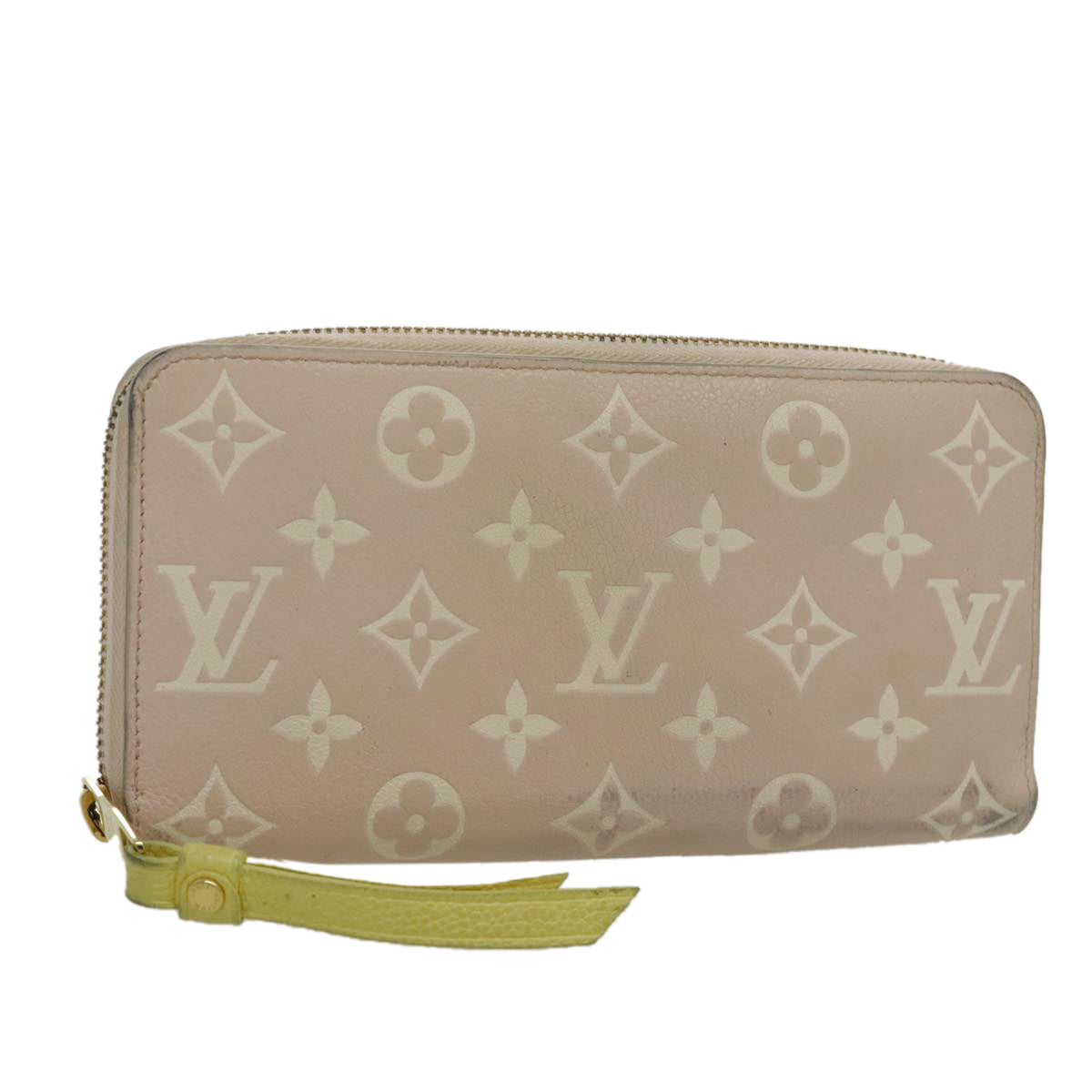 LOUIS VUITTON Monogram Empreinte Zippy Wallet Pink Yellow M81279 LV bs19005