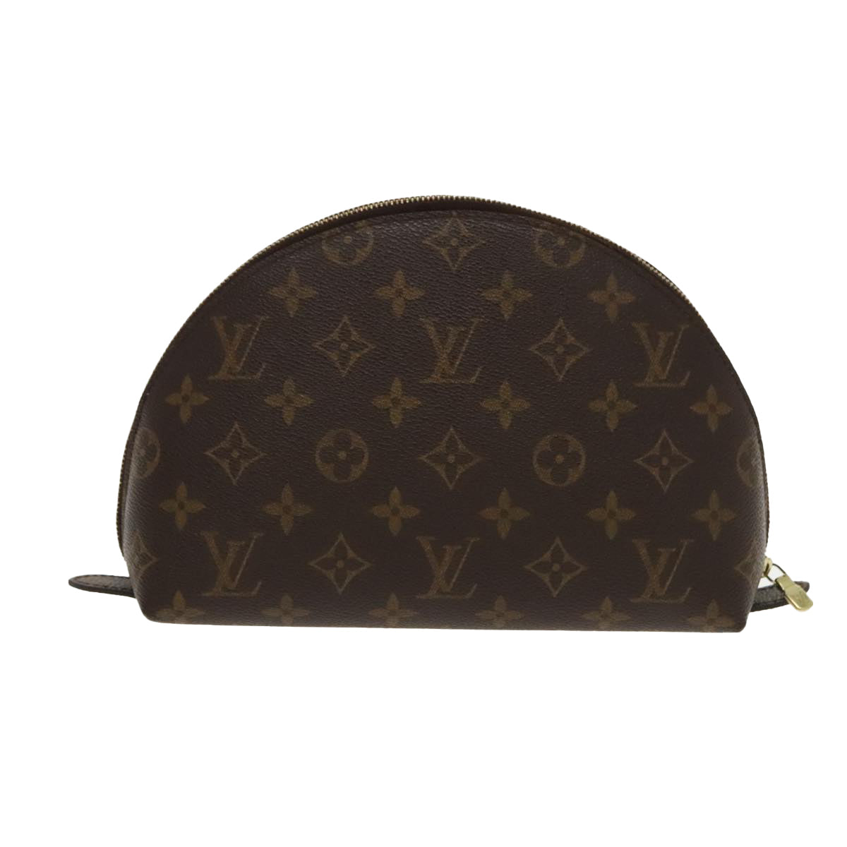LOUIS VUITTON Monogram Trousse Demi Ronde Cosmetic Pouch M47520 LV bs19076