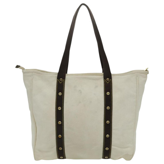 LOUIS VUITTON Antigua Cabas GM Tote Bag White Dark Brown M40033 LV bs19171