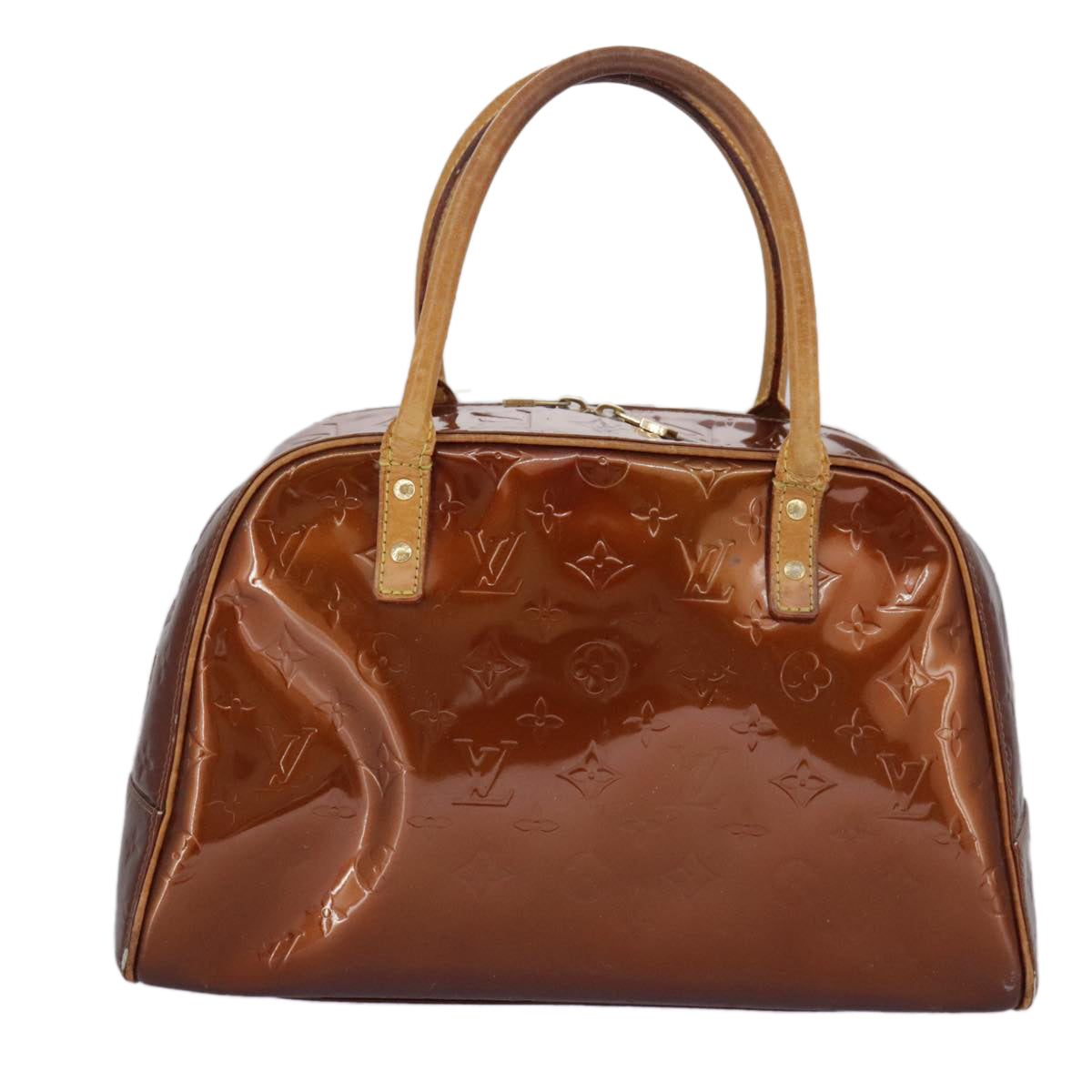 LOUIS VUITTON  Vernis Tompkins Square Hand Bag Bronze M91103 LV bs19348