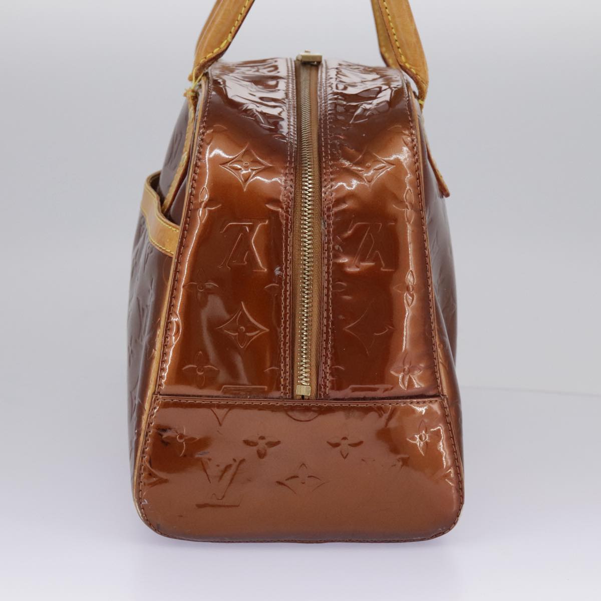LOUIS VUITTON  Vernis Tompkins Square Hand Bag Bronze M91103 LV bs19348