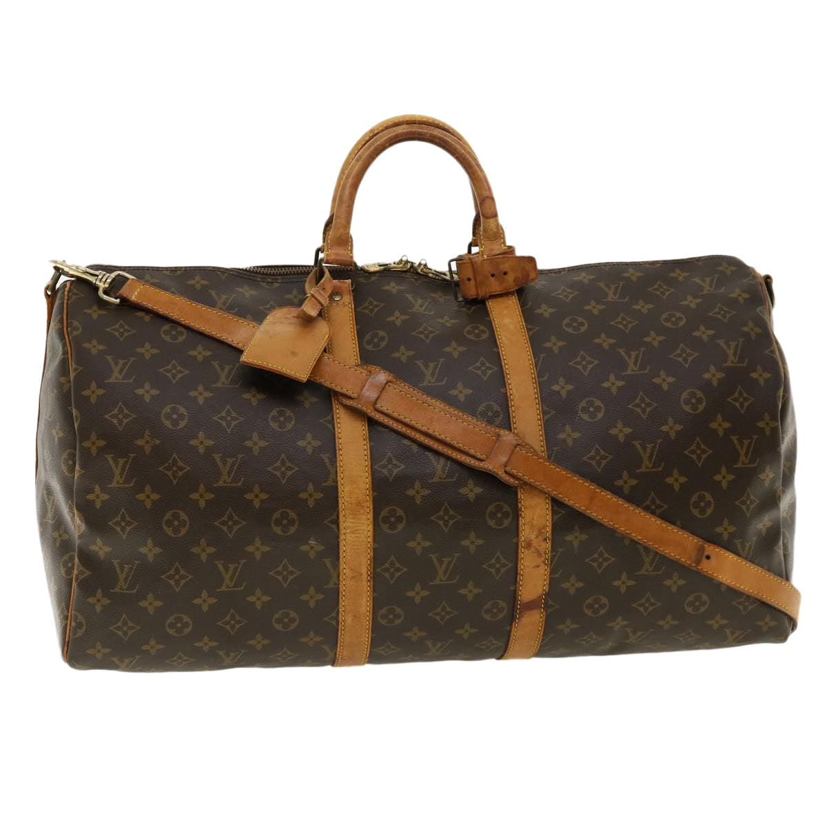 LOUIS VUITTON Monogram Keepall Bandouliere 55 Boston Bag M41414 LV bs2116