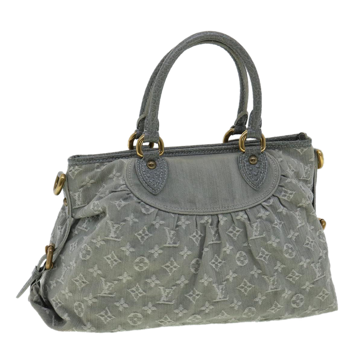 LOUIS VUITTON Monogram Denim Neo Cabby MM Hand Bag Gray M95837 LV bs2597