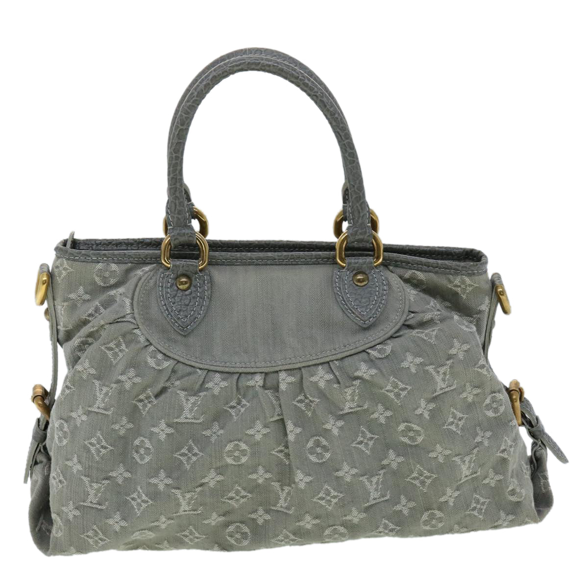 LOUIS VUITTON Monogram Denim Neo Cabby MM Hand Bag Gray M95837 LV bs2597