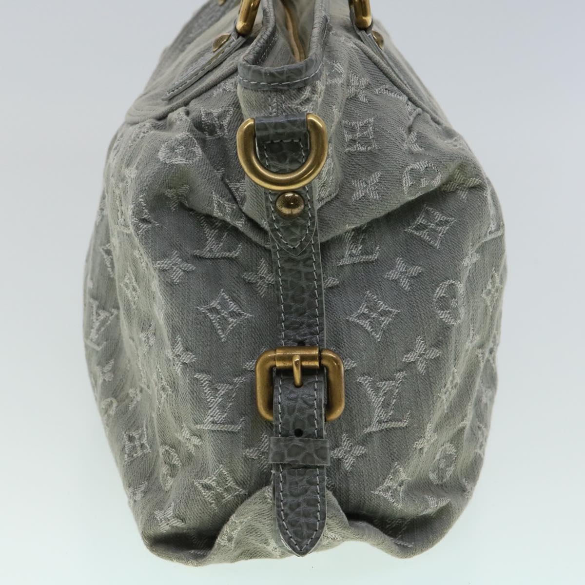 LOUIS VUITTON Monogram Denim Neo Cabby MM Hand Bag Gray M95837 LV bs2597