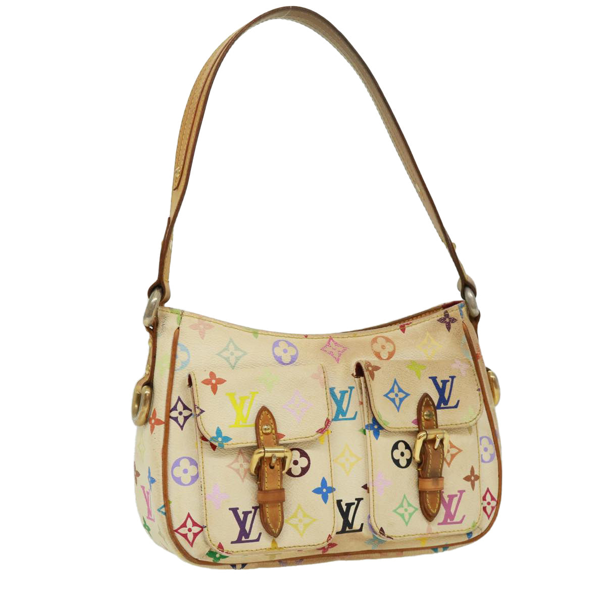LOUIS VUITTON Monogram Multicolor LodgePM Shoulder Bag White M40053 bs2619