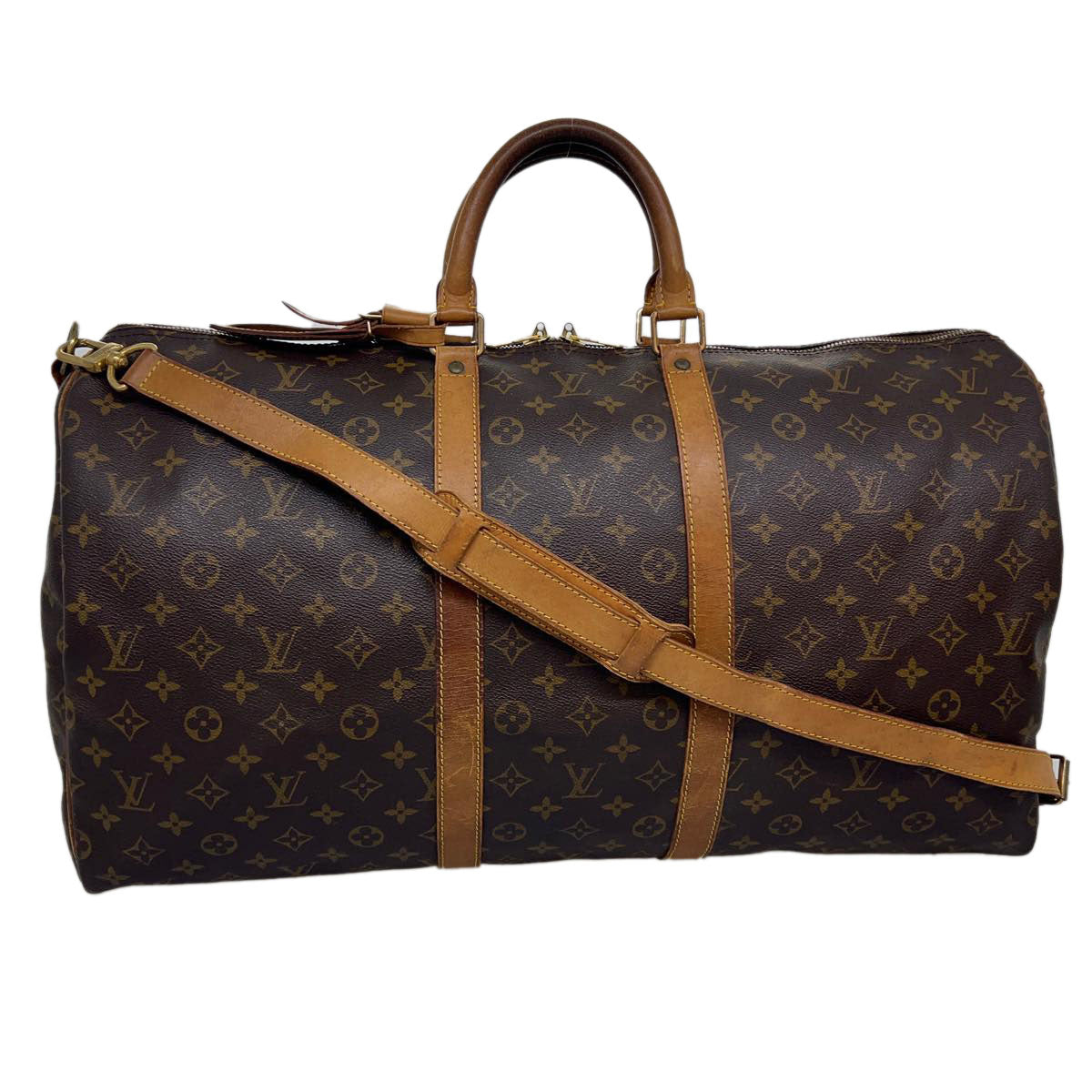 LOUIS VUITTON Monogram Keepall Bandouliere 55 Boston Bag M41414 LV bs2627