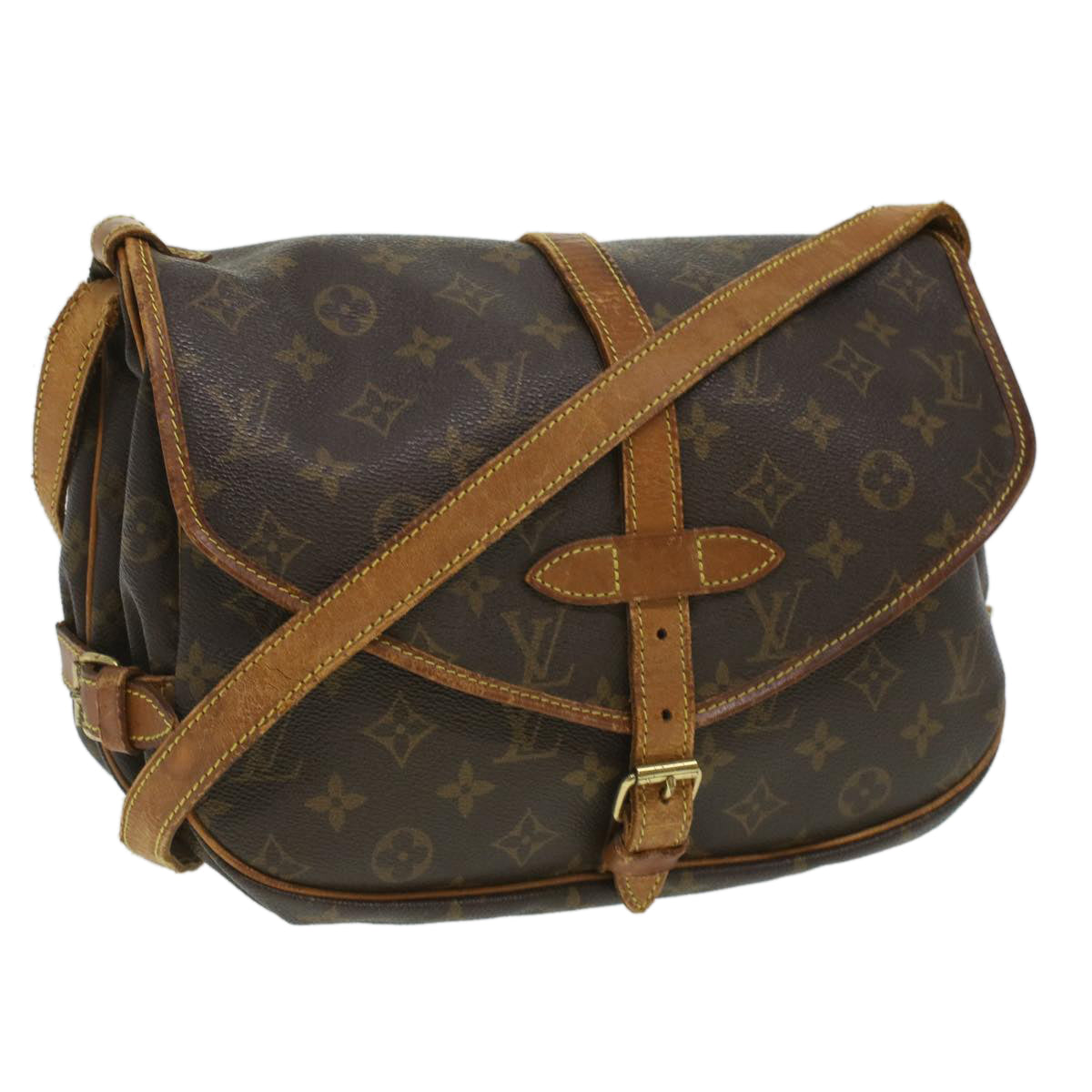 LOUIS VUITTON Monogram Saumur 30 Shoulder Bag M42256 LV bs3424