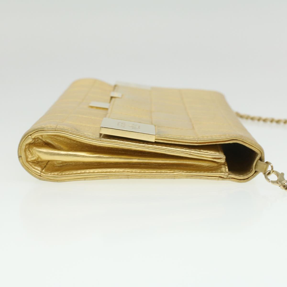 Luxury Chanel Choco Bar line Chain Shoulder Bag Leather Gold CC  bs3477A