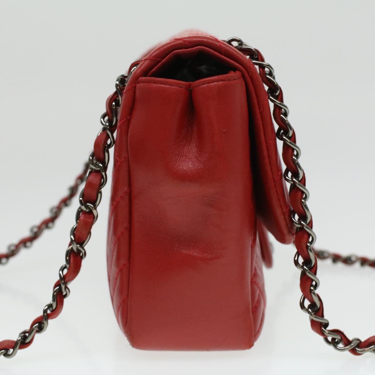 Luxury Chanel Chain Shoulder Bag Lamb Skin Red CC  bs3636A