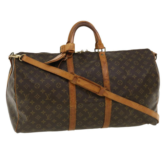 LOUIS VUITTON Monogram Keepall Bandouliere 55 Boston Bag M41414 LV bs4003