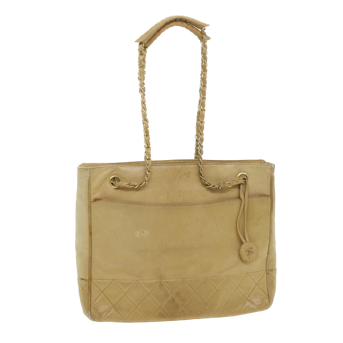 Luxury Chanel Chain Shoulder Bag Lamb Skin Beige CC  bs4112