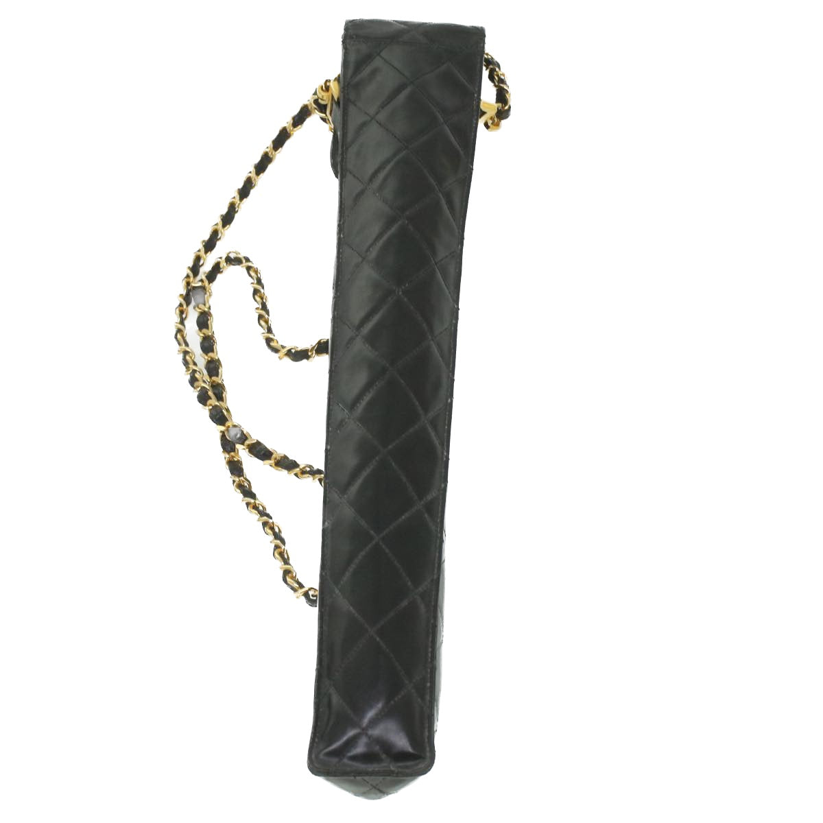 Luxury Chanel Matelasse Chain Shoulder Bag Enamel Black CC  bs4141