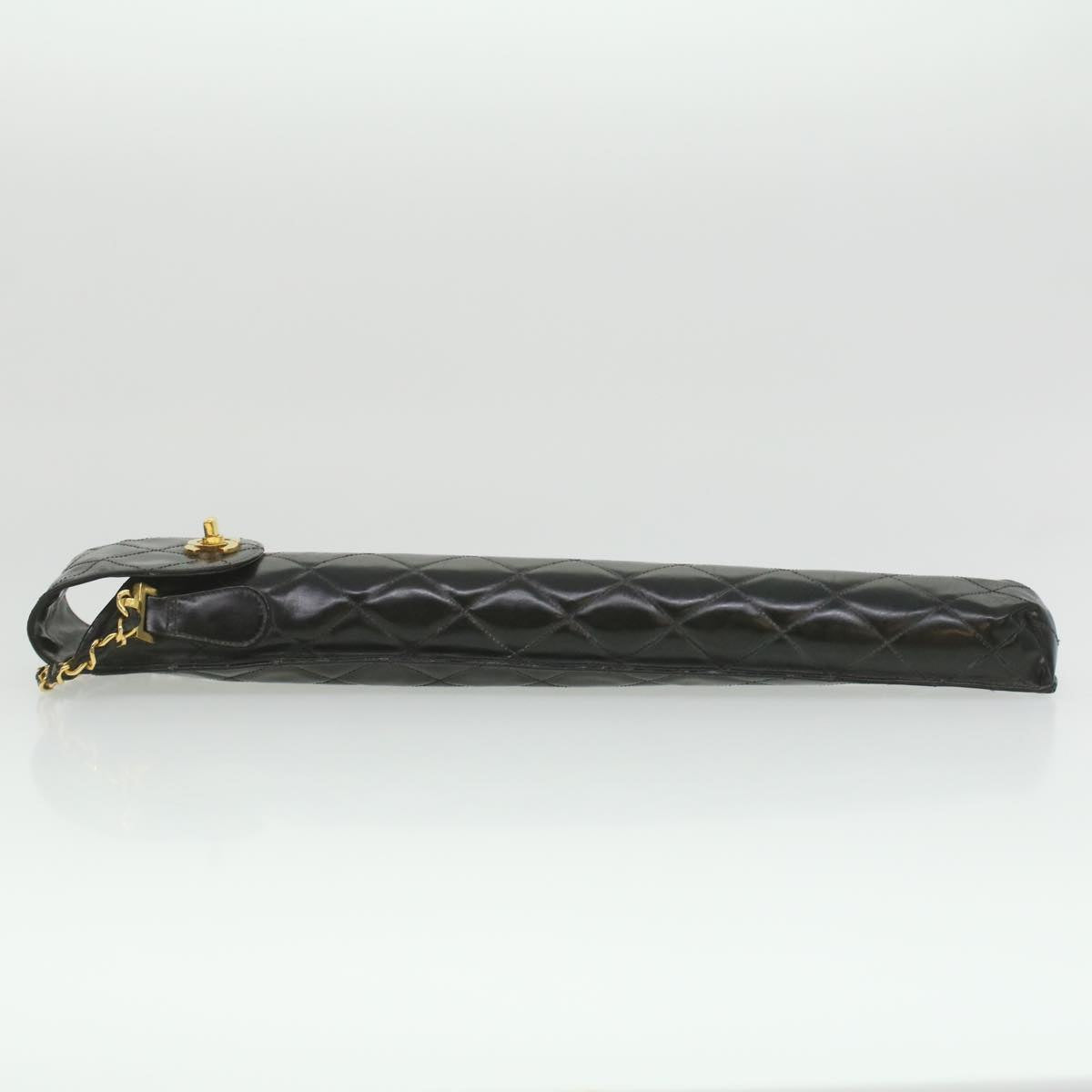Luxury Chanel Matelasse Chain Shoulder Bag Enamel Black CC  bs4141