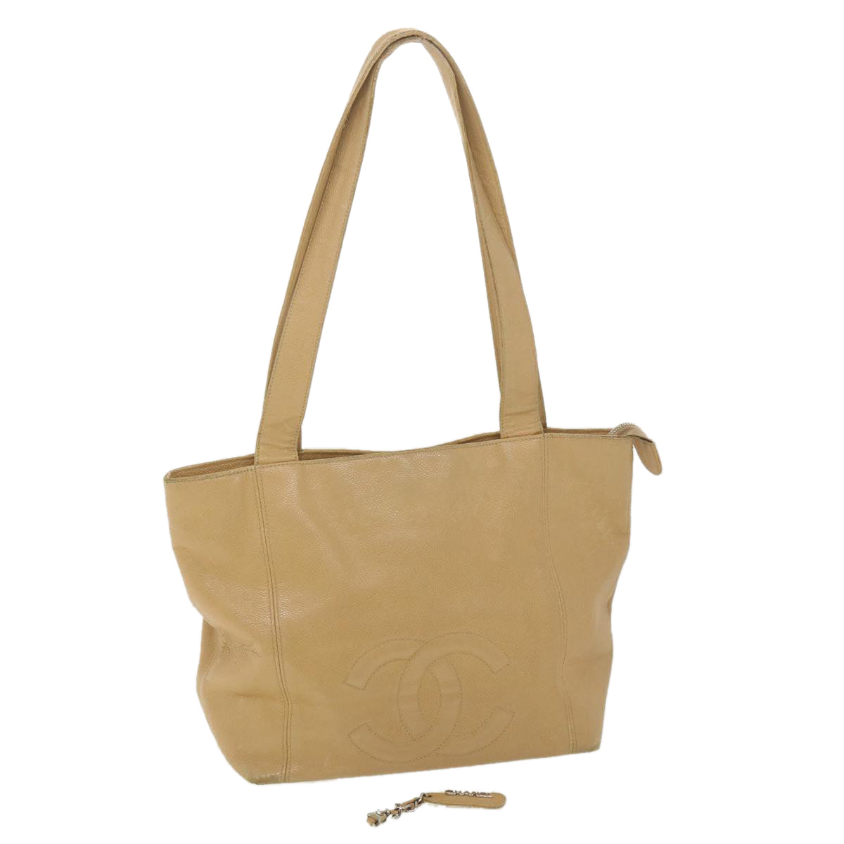 Luxury Chanel Tote Bag Caviar Skin Beige CC  bs4522