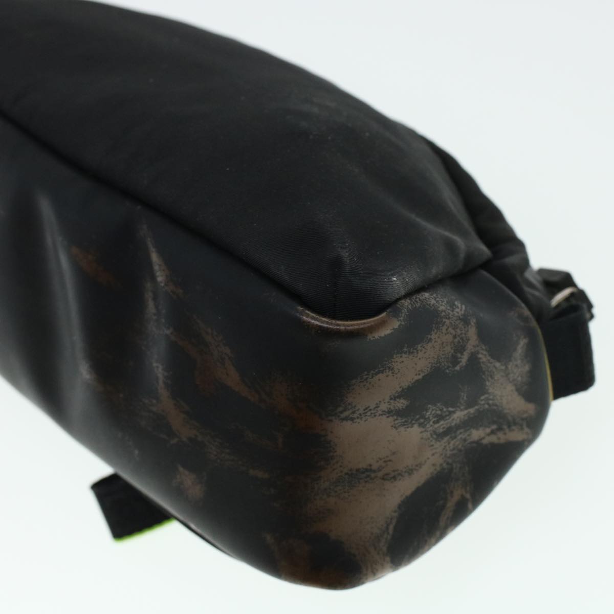 CHANEL Clutch Bag Nylon Black CC Auth bs5031