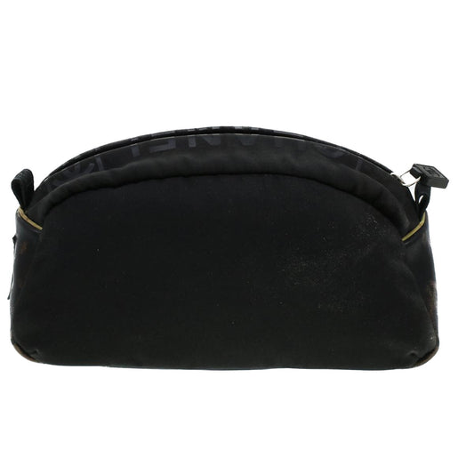 CHANEL Clutch Bag Nylon Black CC Auth bs5031