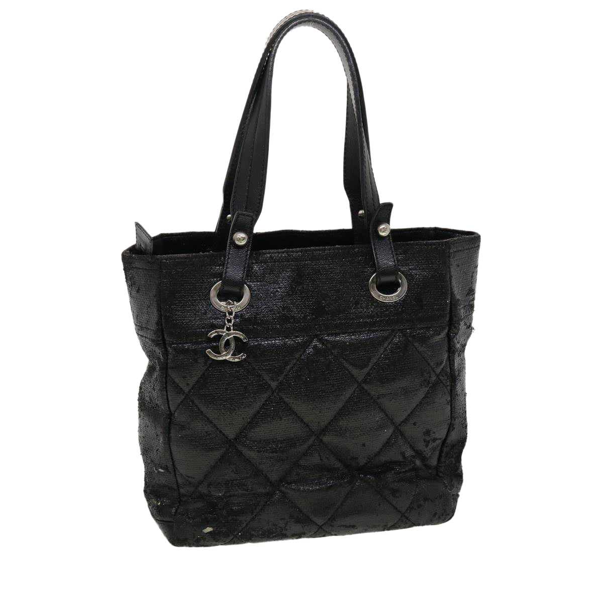 Luxury Chanel Shoulder Bag Coated Canvas Black CC  bs5228