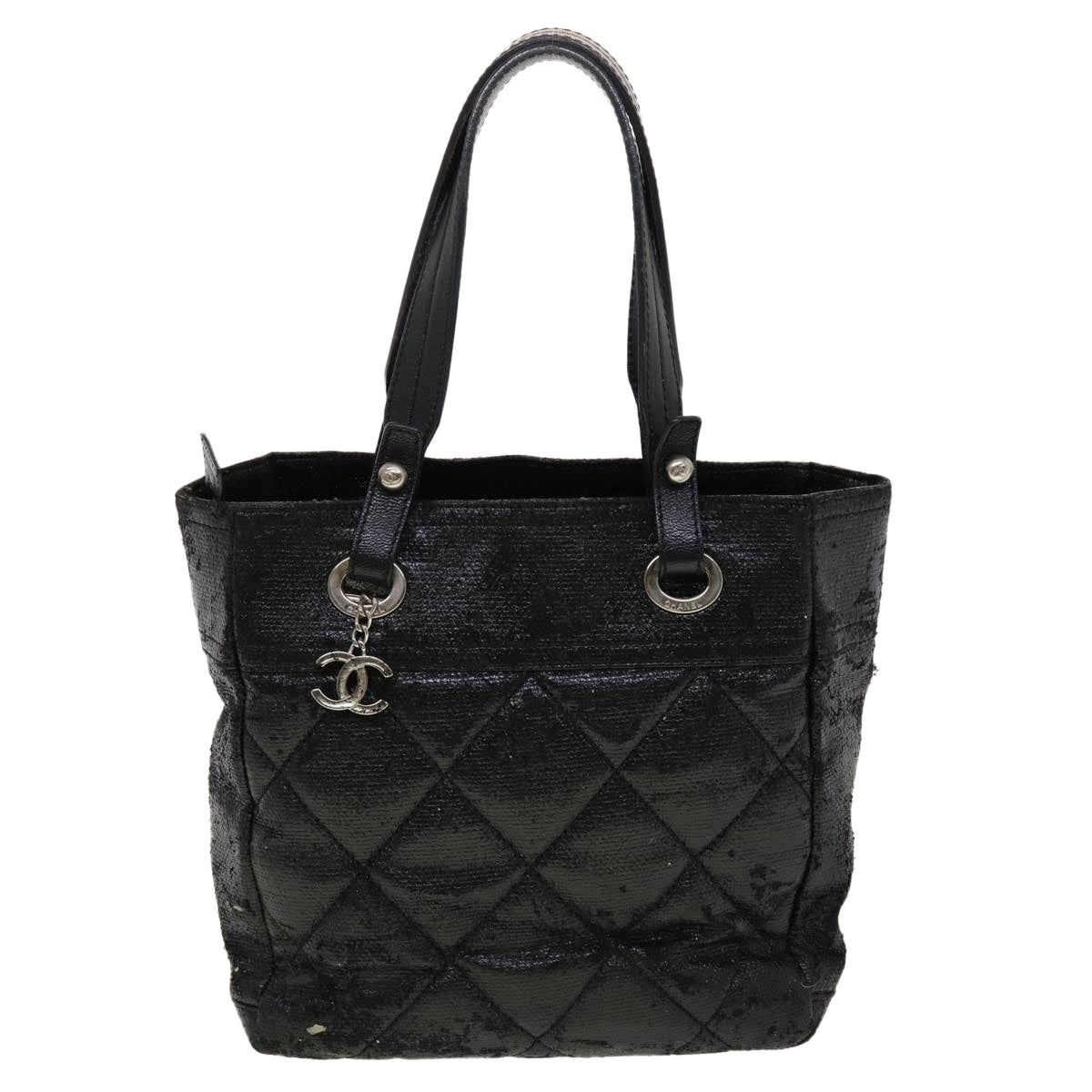 Luxury Chanel Shoulder Bag Coated Canvas Black CC  bs5228