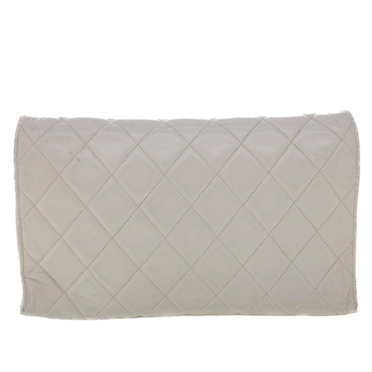 Luxury Chanel Matelasse Circle Chain Shoulder Bag Lamb Skin White CC  bs5899