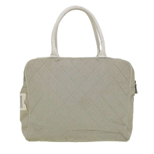 Luxury Chanel Boston Bag Canvas Gray CC  bs6078