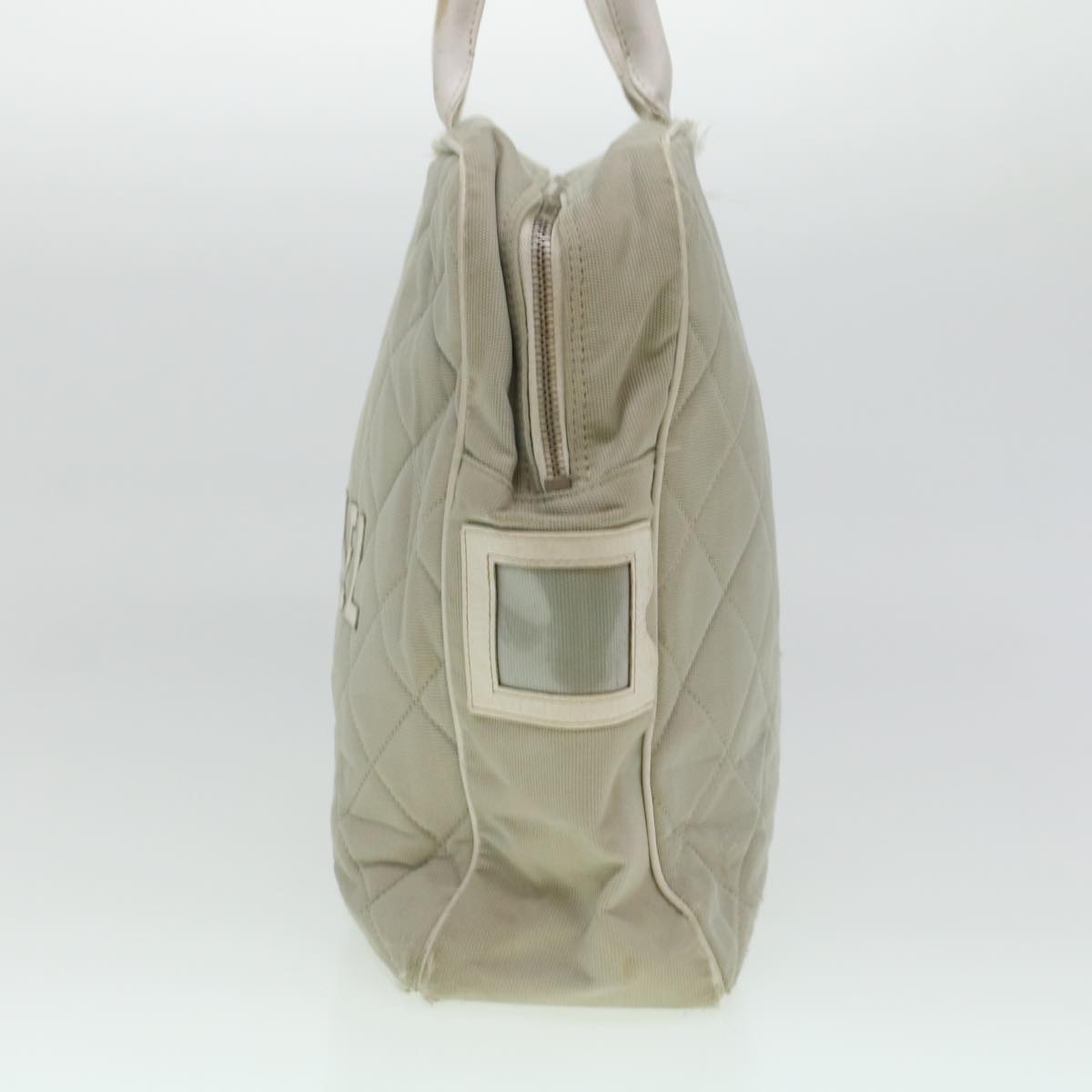 Luxury Chanel Boston Bag Canvas Gray CC  bs6078