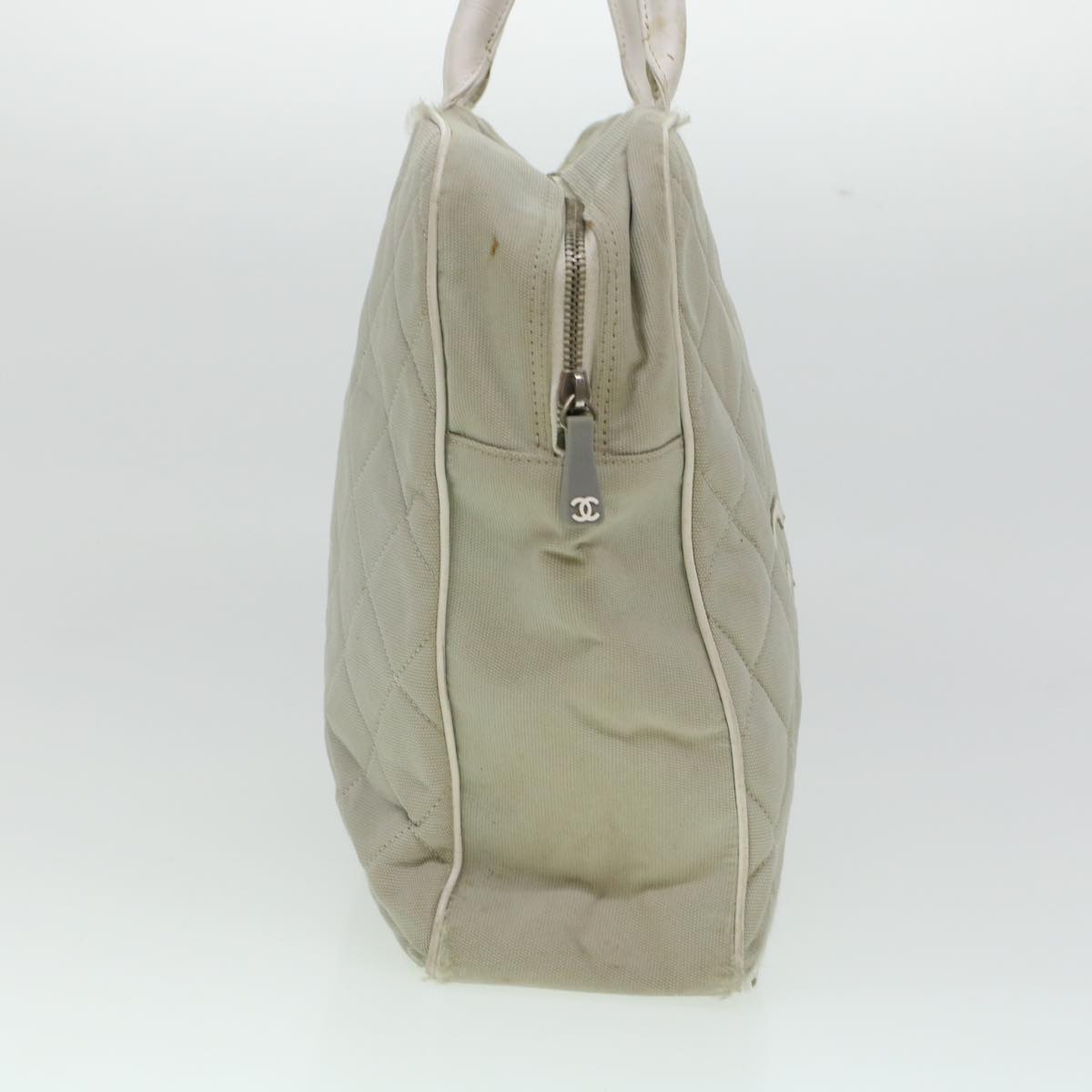 Luxury Chanel Boston Bag Canvas Gray CC  bs6078