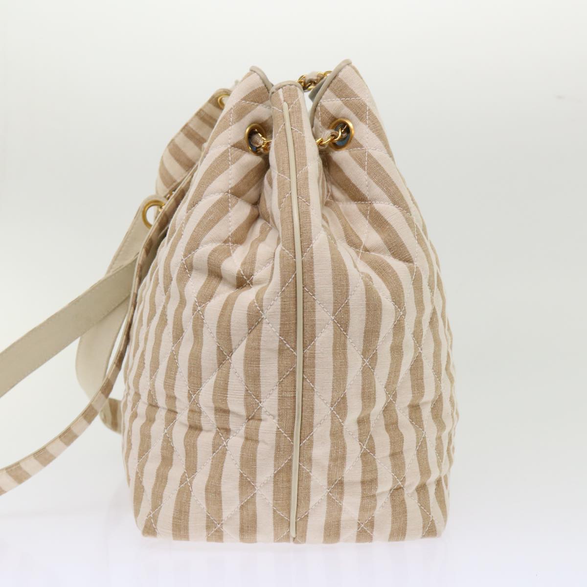 Luxury Chanel Chain Shoulder Bag Canvas Brown CC  bs6720