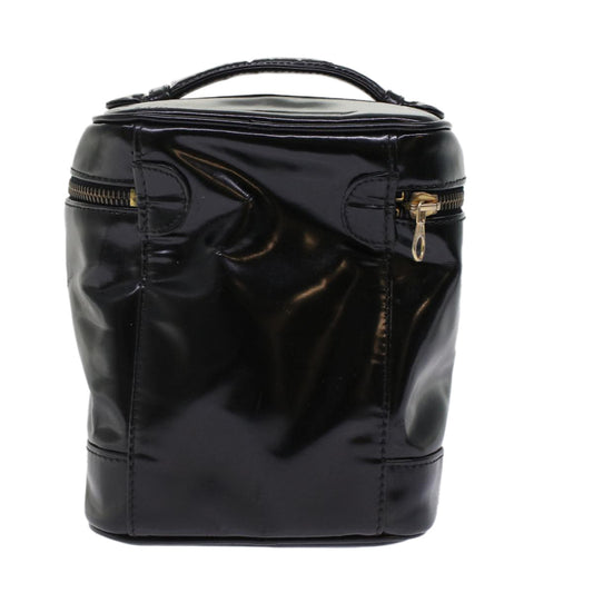 Luxury Chanel Vanity Cosmetic Pouch Patent leather Black CC  bs6857