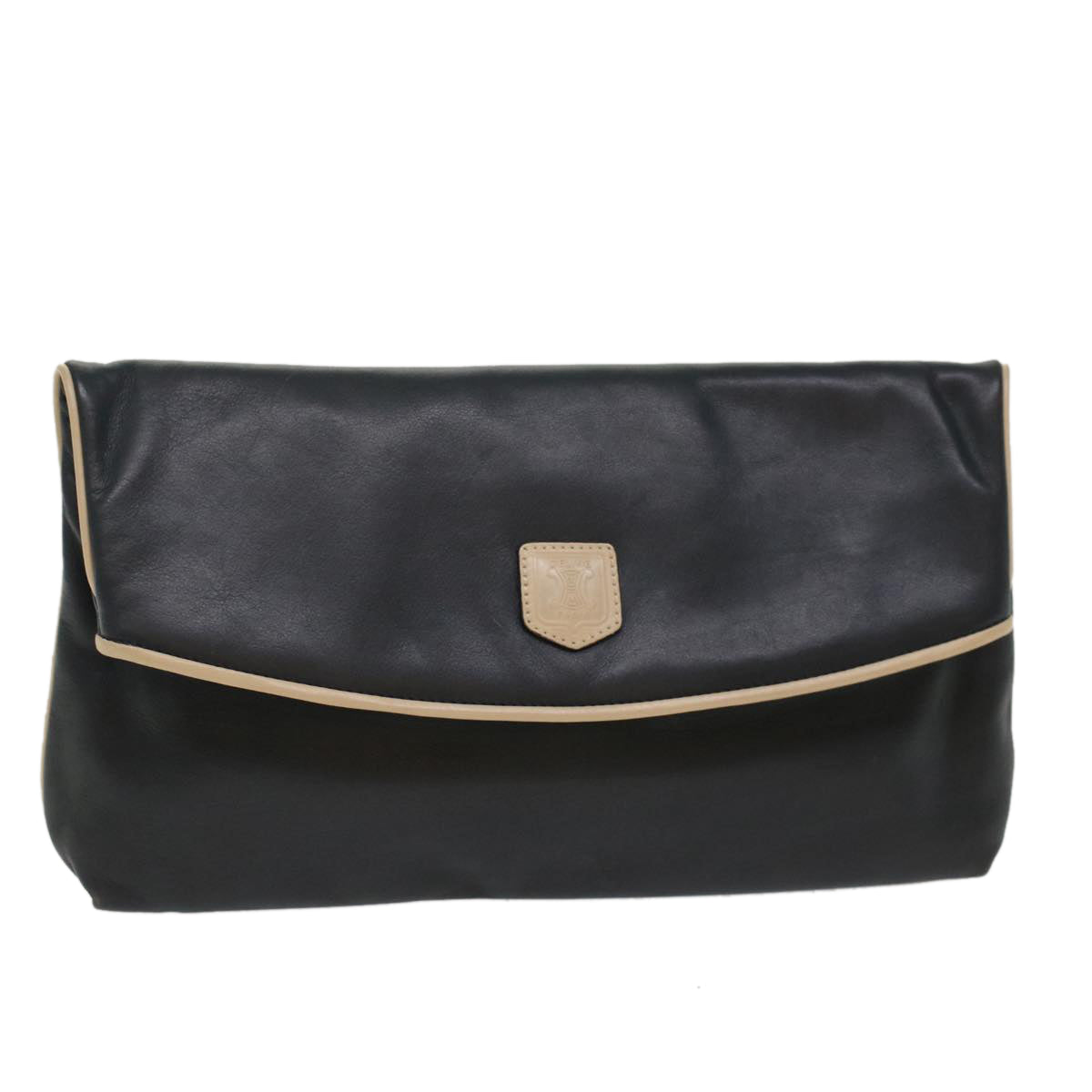 Luxury CELINE Clutch Bag Leather Navy  6874