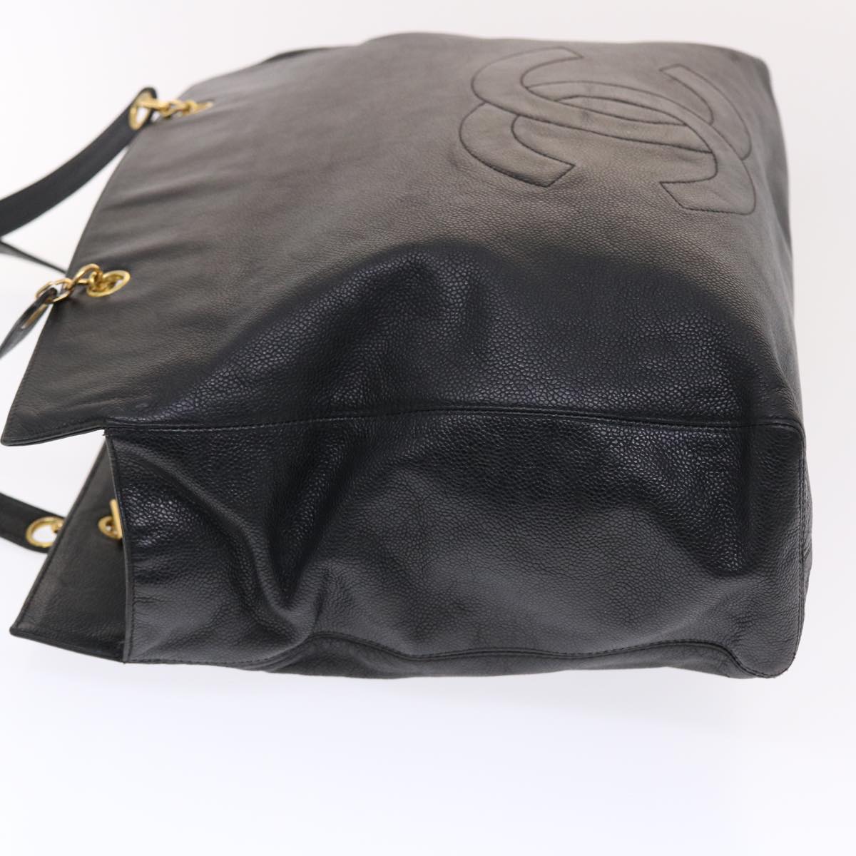 Luxury Chanel COCO Mark Shoulder Bag Caviar Skin Black CC  bs6929