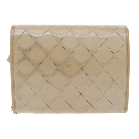 Luxury Chanel Chain Shoulder Bag Lamb Skin Beige CC  bs7081