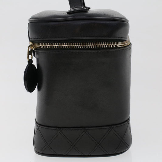 Luxury Chanel Bicolole Vanity Cosmetic Pouch Leather Black CC  bs7241