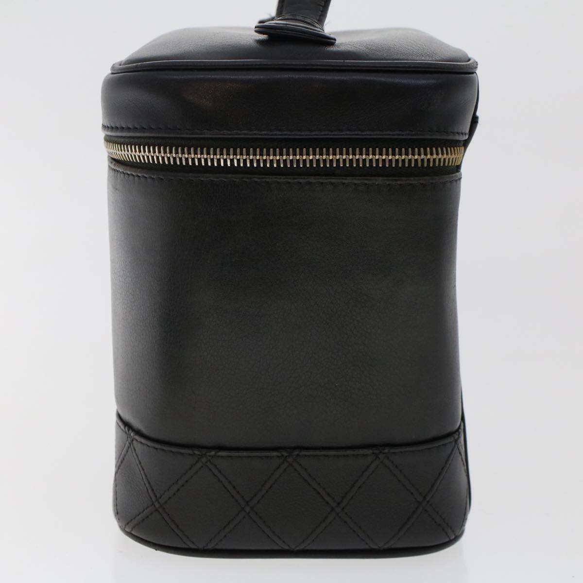 Luxury Chanel Bicolole Vanity Cosmetic Pouch Leather Black CC  bs7241