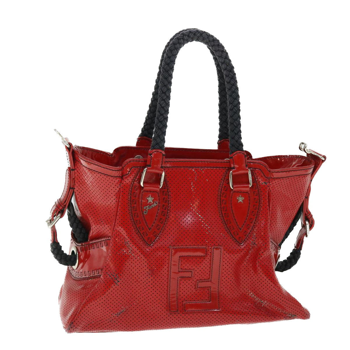 Luxury FendiHand Bag Enamel Redbs7758