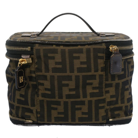 Luxury FendiZucca Canvas Vanity Cosmetic Pouch Black Brownbs7906