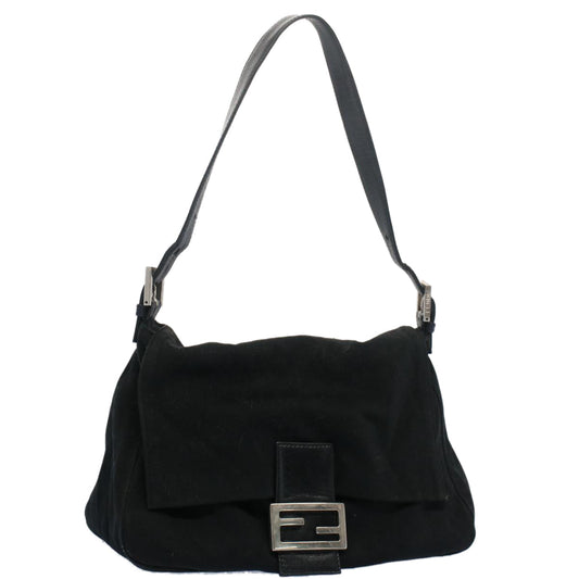 Luxury FendiMamma Baguette Shoulder Bag Nylon Black 2355 26325 009bs7910